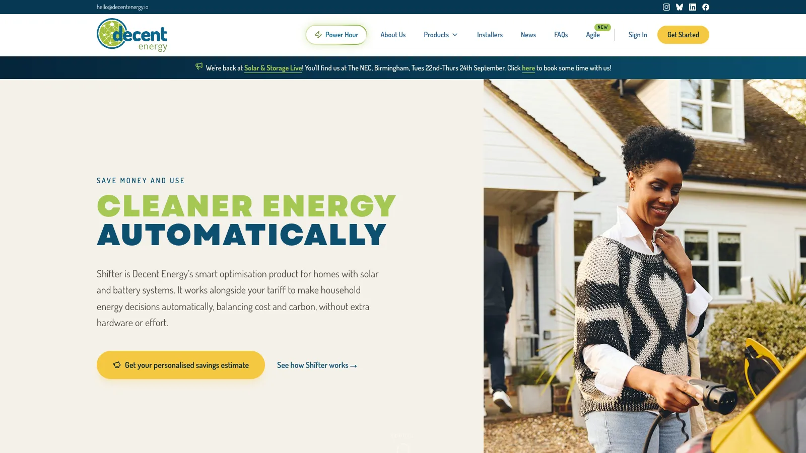 The Decent Energy website
