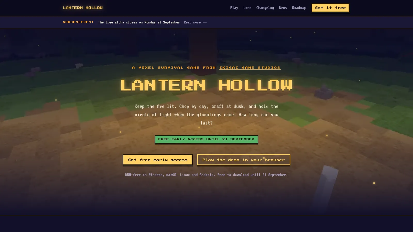 The Lantern Hollow game website