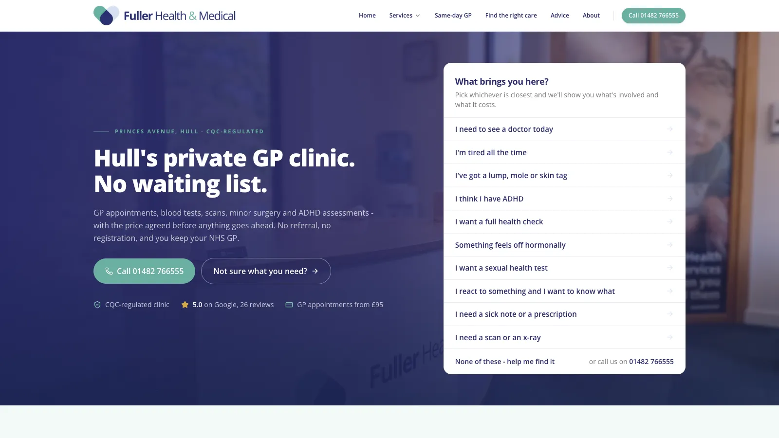 The Fuller Health & Medical website